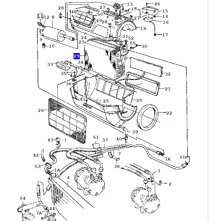 Evaporator A/C 9000 85-91