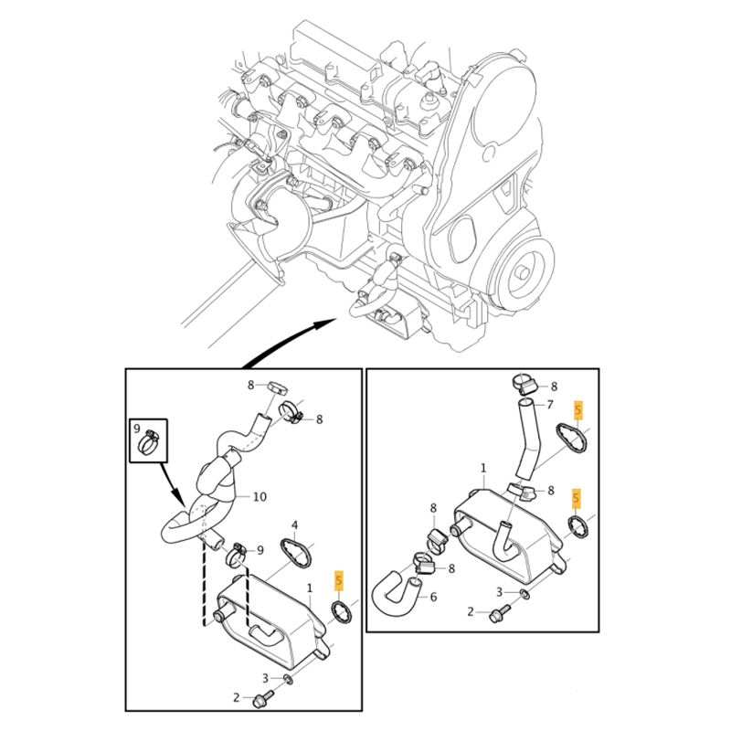 Seal, oil cooler - 2