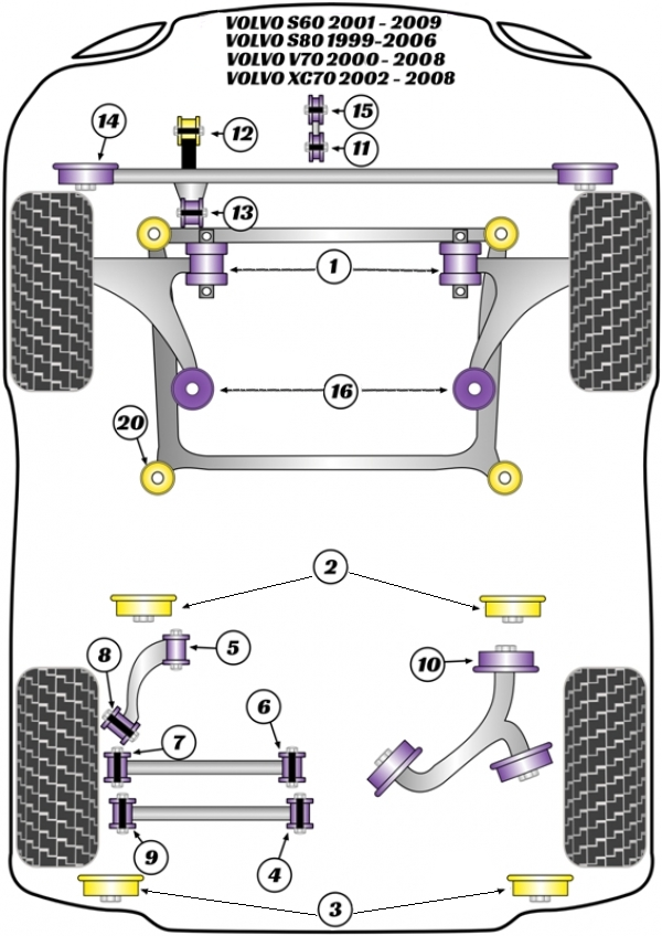 Upper Engine Mount Large Round Bush (12) - 2