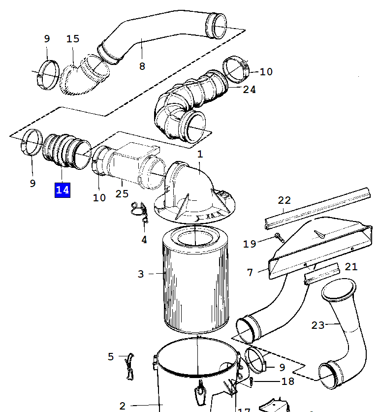  Hose air cleaner 900 90-93