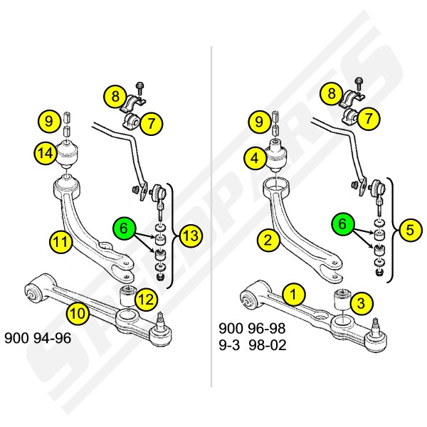 Anti roll bar rod bush (6) - 2