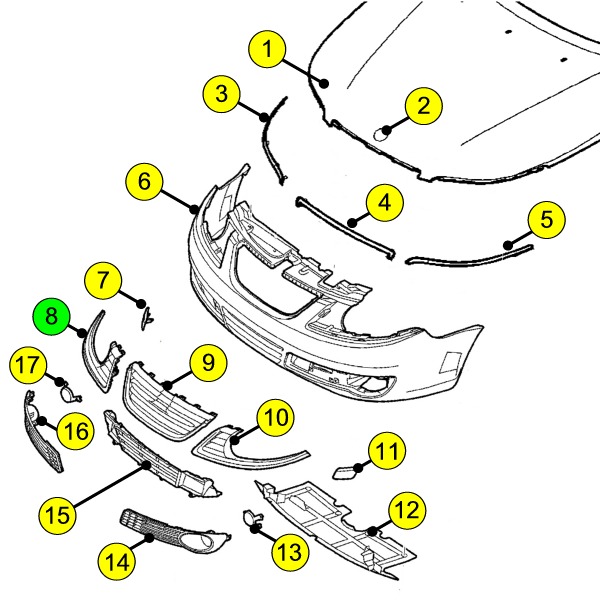 Decor trim headlight right 9-5 Griffin 09-10 - 3