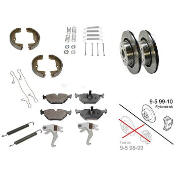 Repait kit brakes rear 9-5 98-10 ventilerad disc