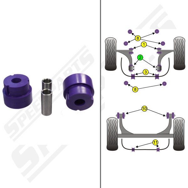 Front wishbone rear bush 9-5 00-10 (2) - 2