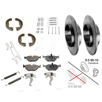 Repair kit brakes rear 9-5 99-10 solid disc