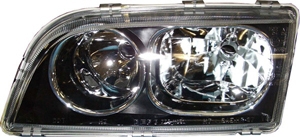Headlamp black base Volvo S40, V40 01-04, left
