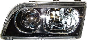 Headlamp black base Volvo S40, V40 01-04, left
