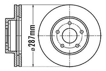 Ventilated brake kit 287mm