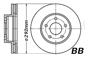 292mm Ventilerade Bromskod BB