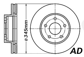 345mm Bromskod AD TurboX