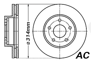 314mm Bromskod AC