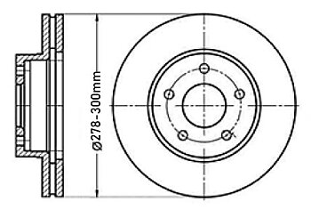 Ventilated brake kit 278-300mm