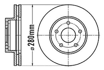 Solid bromssats  280mm