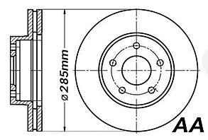 285mm Bromskod AA