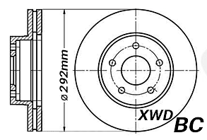 292mm Ventilerade XWD Bromskod BC