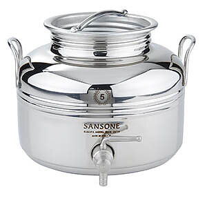 Sansone italiensk rostfri vätskebehållare 5 liter med tappkran 