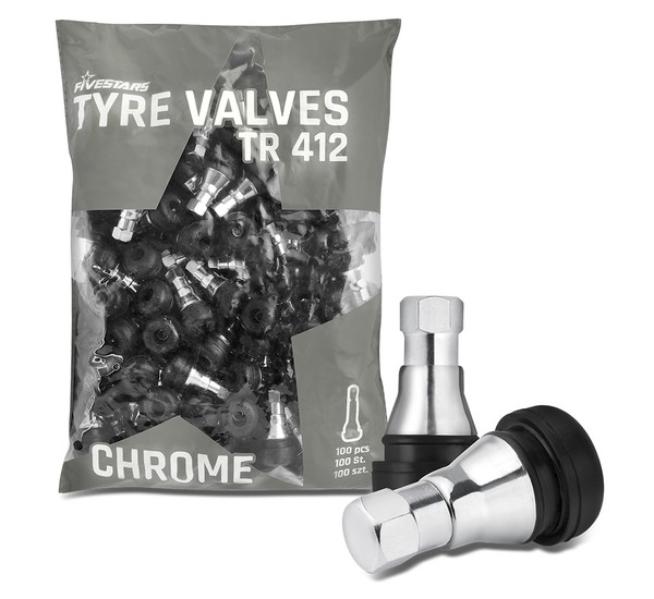 Kromventil TR412 – Aluminiumventil för Bil & MC