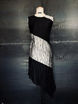 CRINLKLED SILK DRESS TWIST