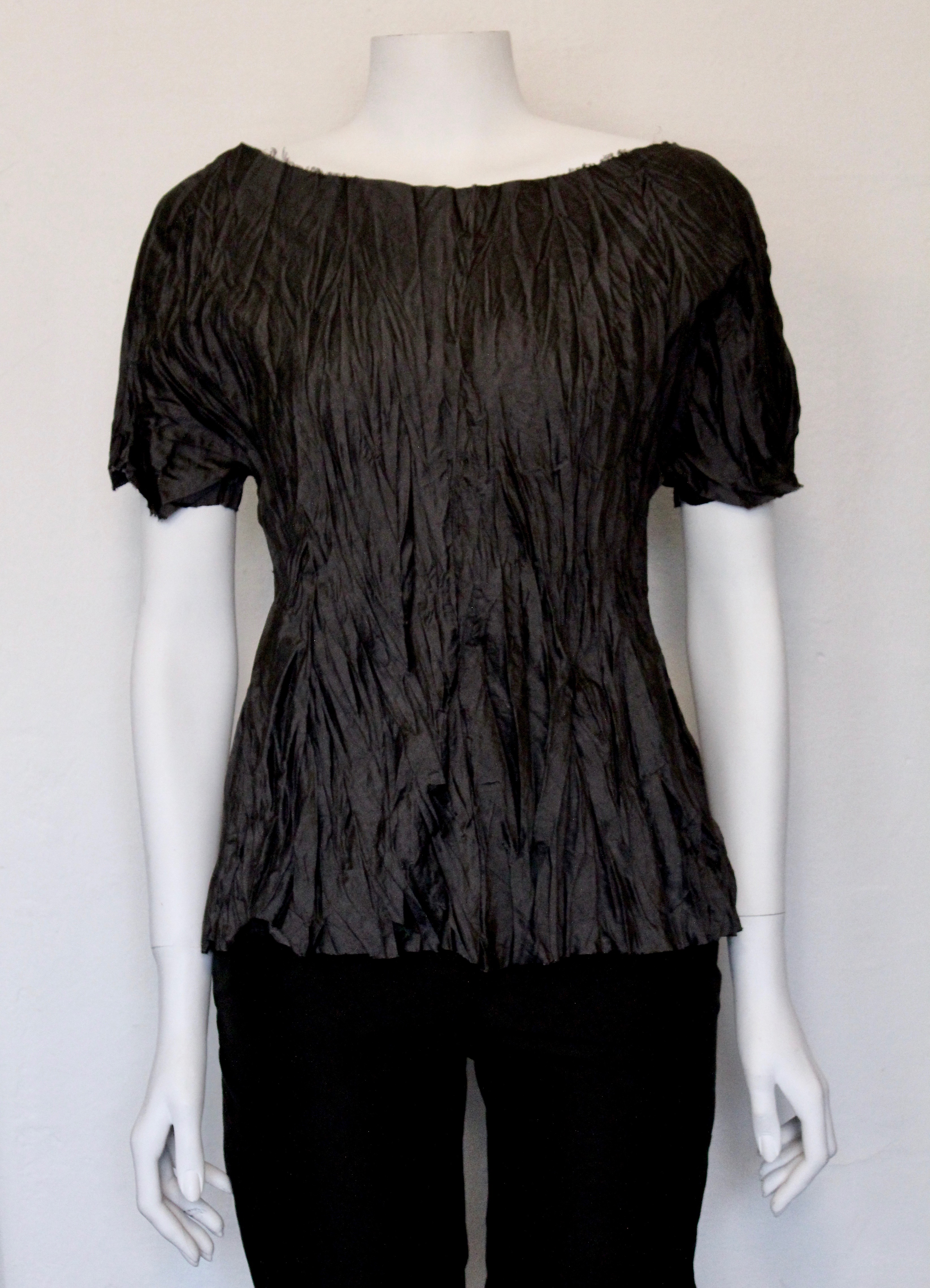 KRINKLAD SIDEN T-SHIRT   - 2