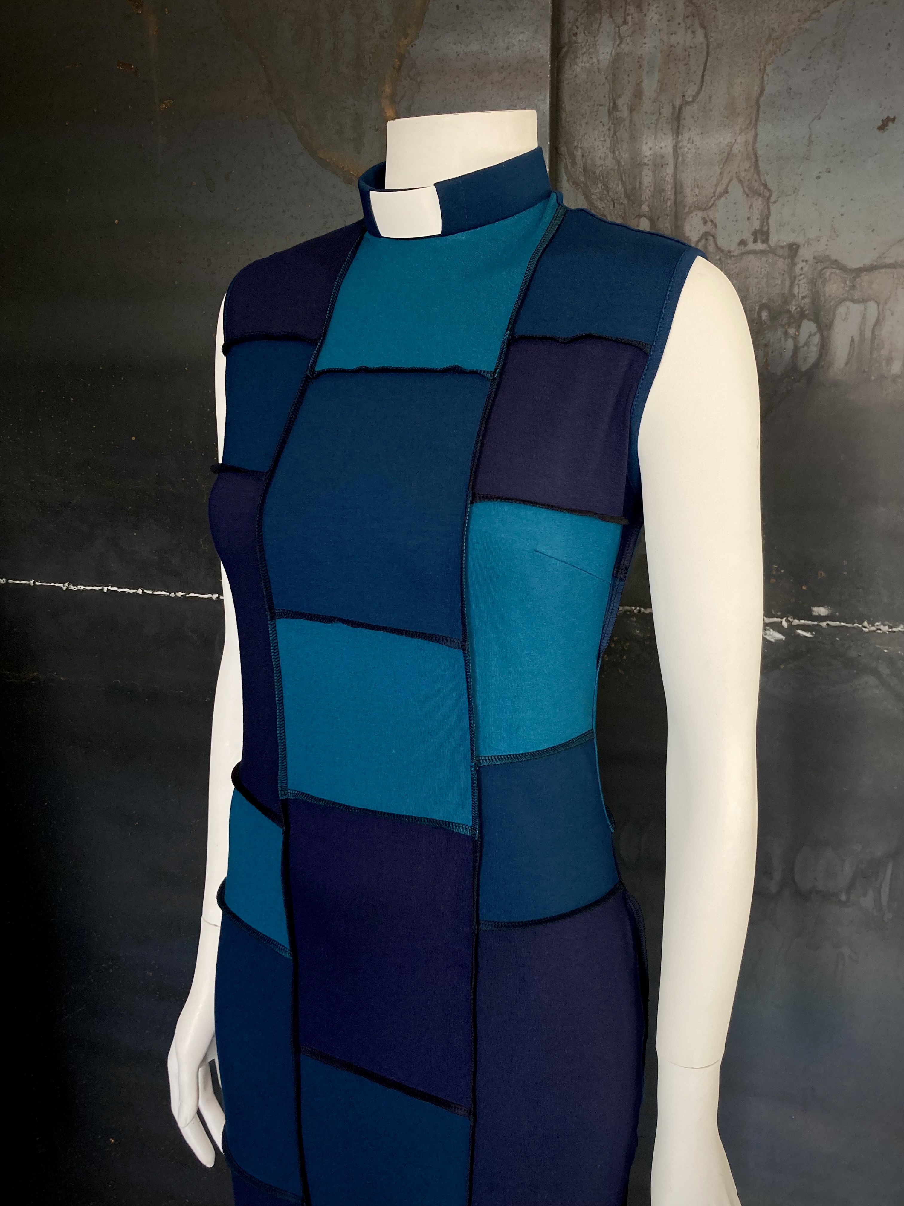 Multi color No Waste dress blue 2