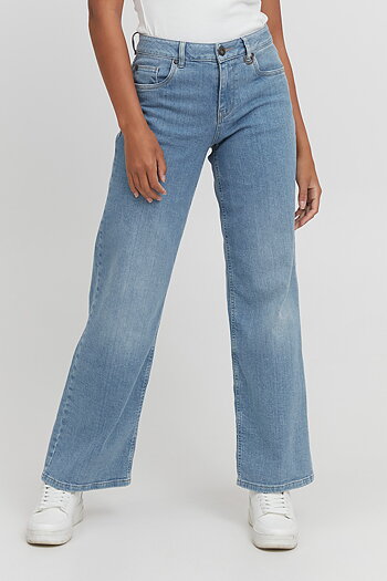 Pulz - Emma Jeans Wide Leg Light Blue Ankle