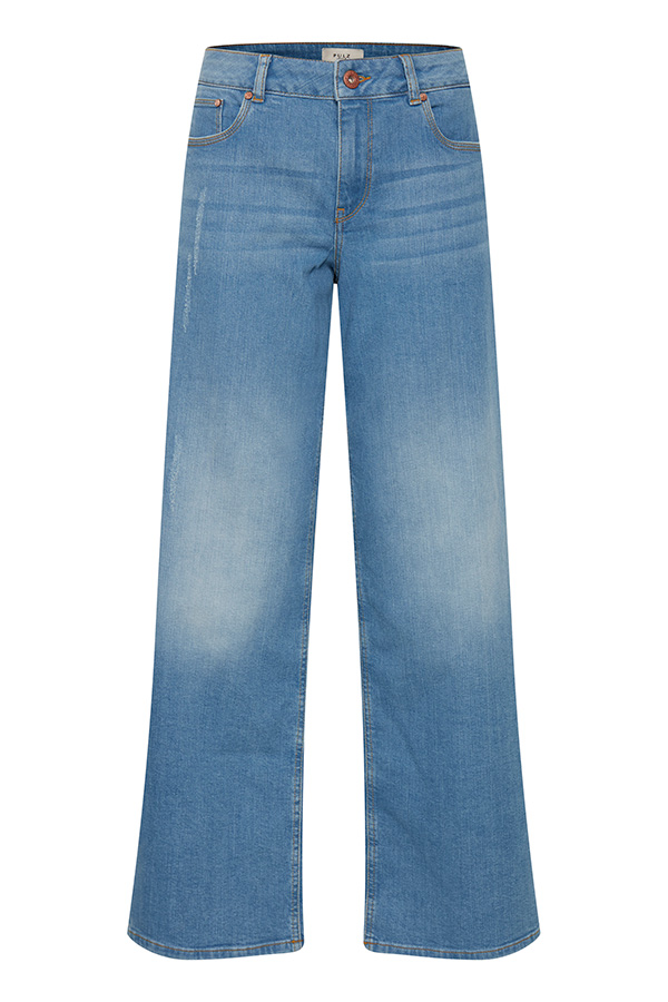 Pulz - Emma Jeans Wide Leg Light Blue Ankle - 4