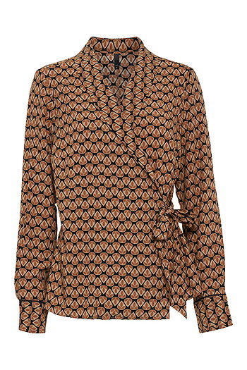 Pulz - Veronika L/S Wrap Blouse Autumn Spice