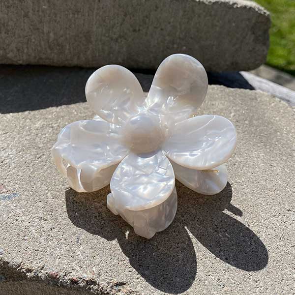 Annica Vallin - Hårklämma L Flower Ivory