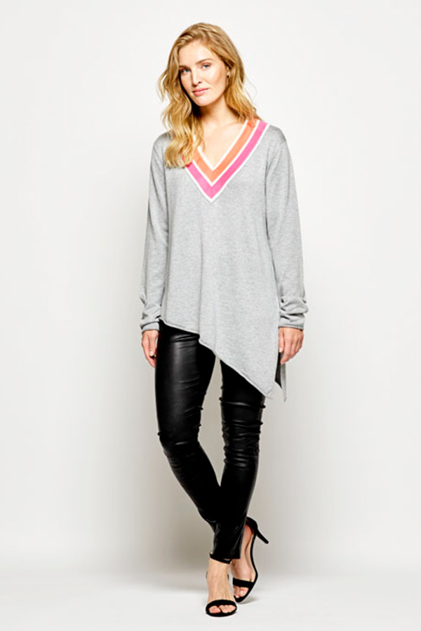 Culture - Juana Long Jumper Light Grey Melange - 5