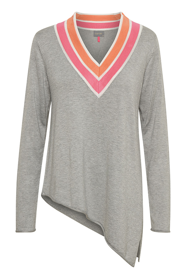 Culture - Juana Long Jumper Light Grey Melange
