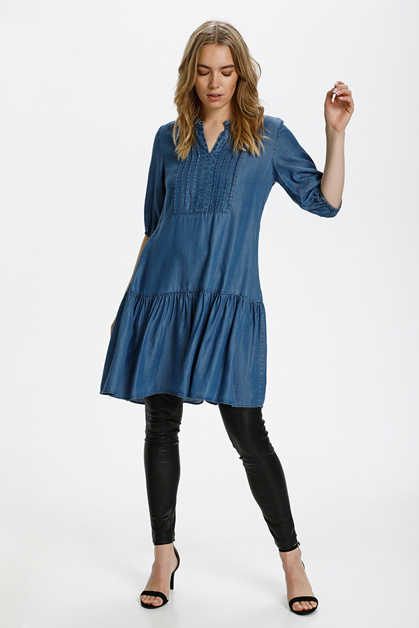 Culture - Mindy Dress Dark Blue Wash - 2