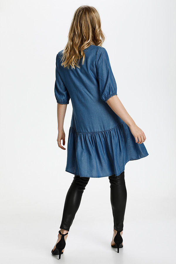 Culture - Mindy Dress Dark Blue Wash - 3