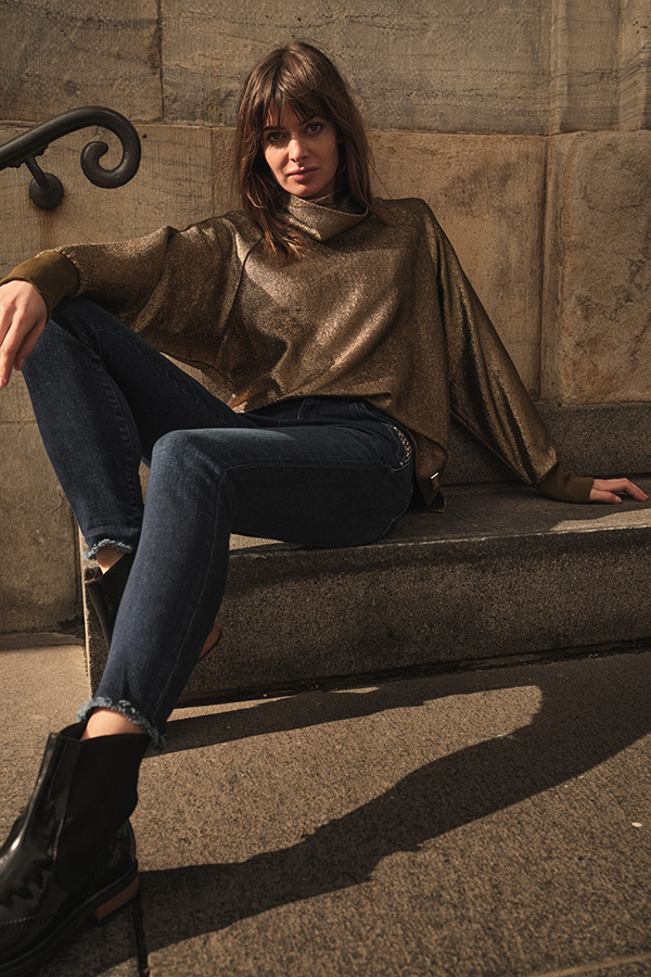 Mos Mosh - MMHunt Foil Sweatshirt Antique Brass  - 3