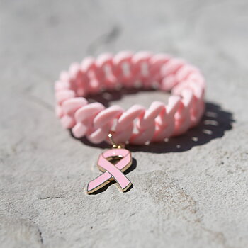 The Rubz - Pink Ribbon Silicon Bracelet