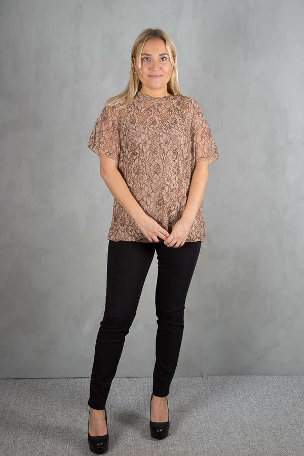 Plus Fine - Chantell Over Sizeed Top Coffee Latte - 5