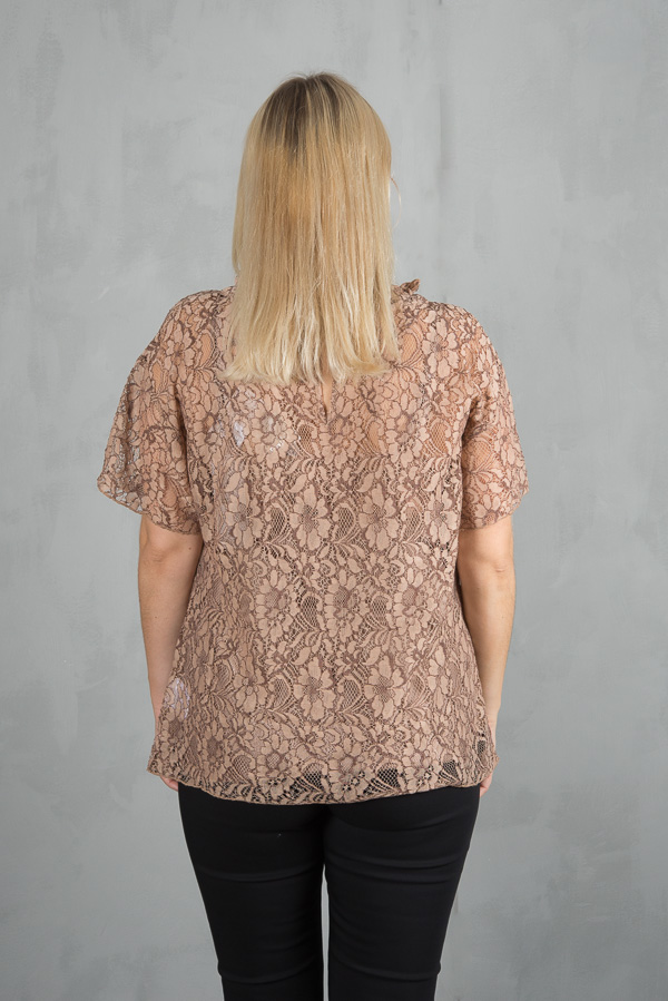Plus Fine - Chantell Over Sizeed Top Coffee Latte - 7