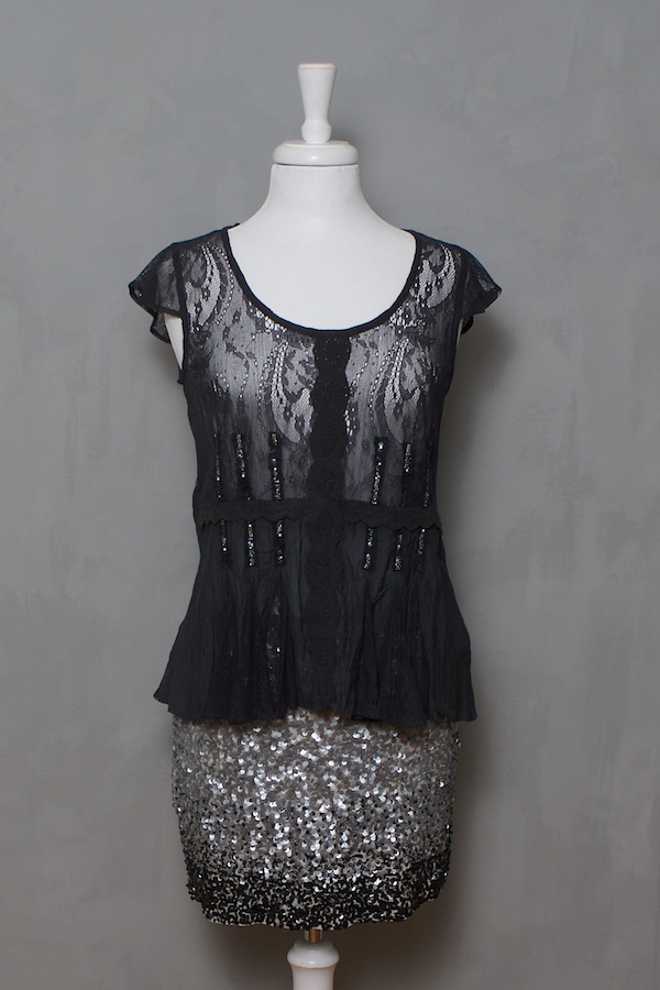 Cream - Mathilde Blouse Dark Grey 