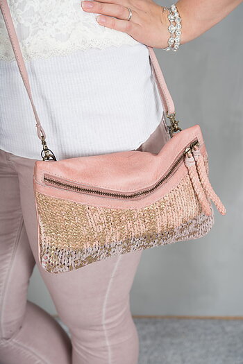 Unmade - Knit Leather Crossbody  Powder