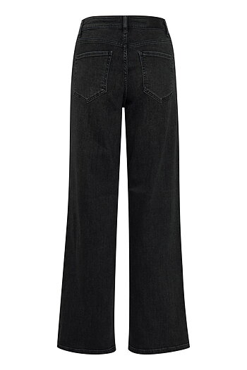 Pulz - Emma Jeans Wide Straight Leg Black / längd 32 tum 