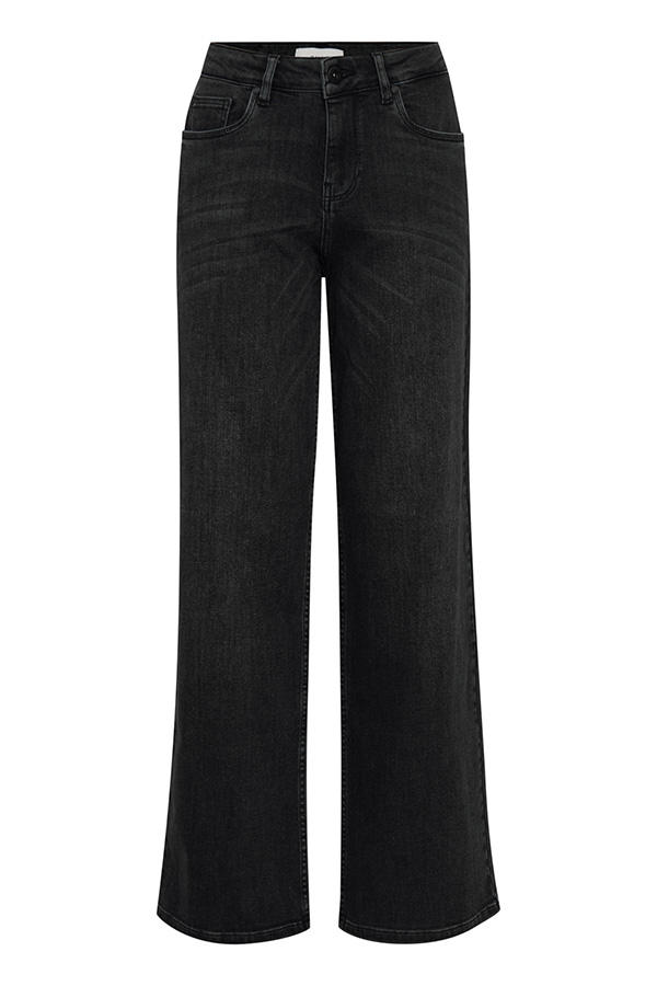 Pulz - Emma Jeans Wide Straight Leg Black / längd 32 tum 