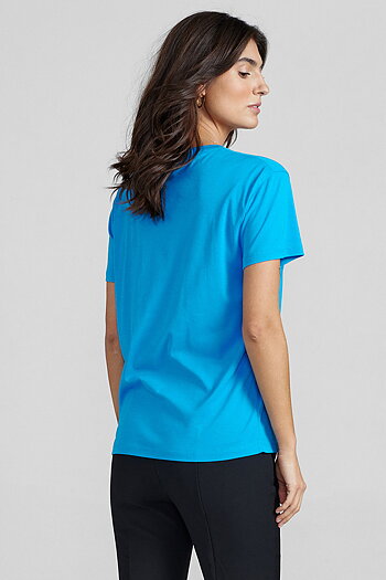 Mos Mosh - MMCiara O-SS Glam Tee  Blue Aster