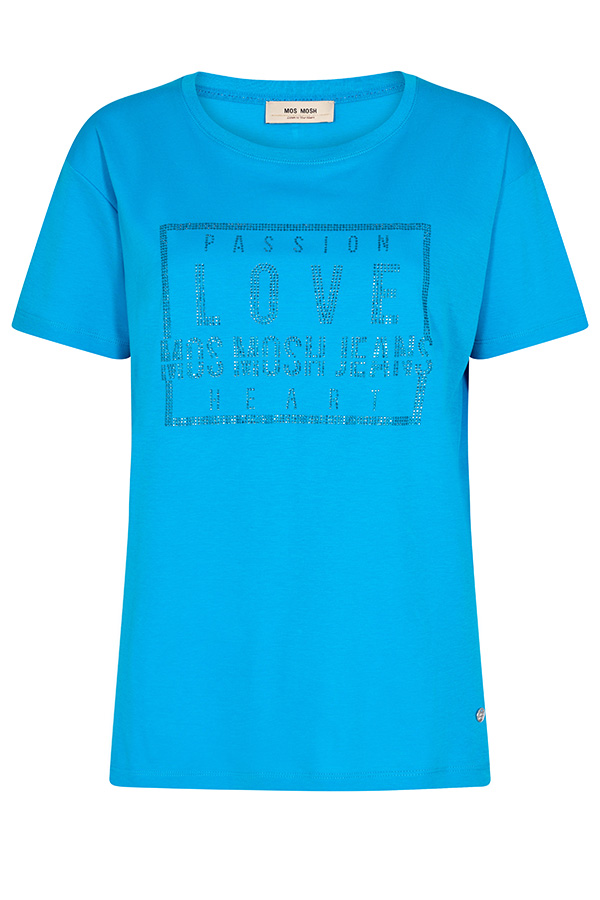 Mos Mosh - MMCiara O-SS Glam Tee  Blue Aster - 8