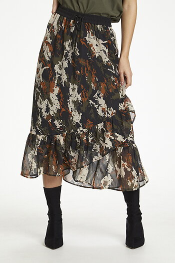 Kaffe - Dane Skirt Grape Leaf Flower Camouflage
