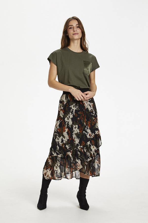 Kaffe - Dane Skirt Grape Leaf Flower Camouflage - 3