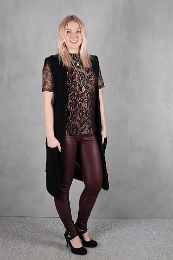 Unmade - Leather Trims Waistcoat Black