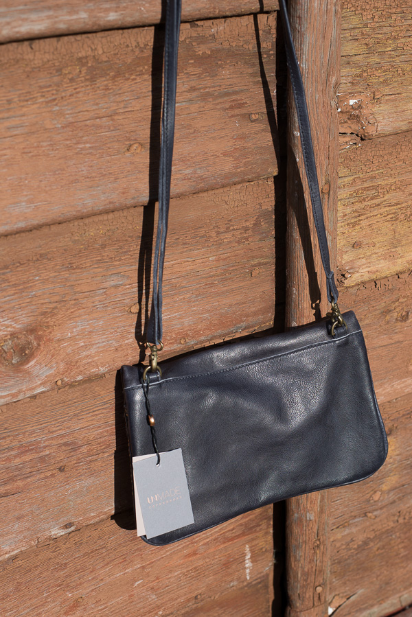 Unmade - Knit Leather Crossbody  Black Grey - 6