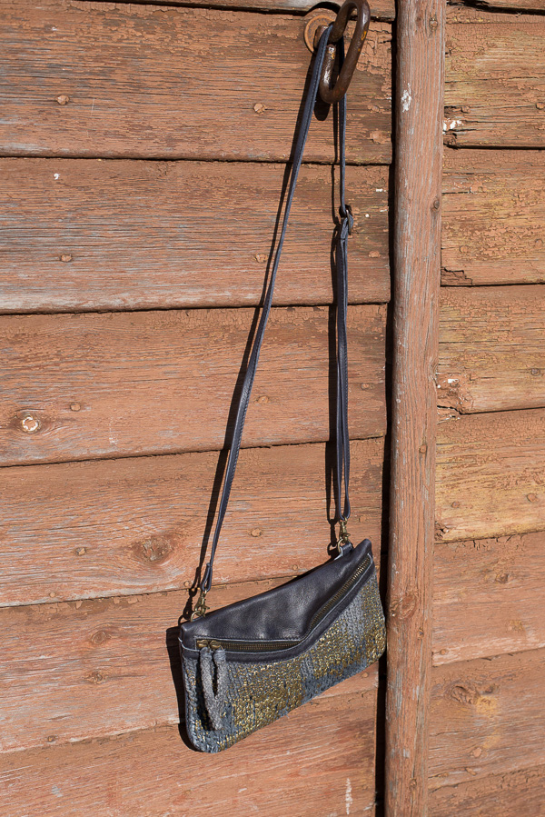 Unmade - Knit Leather Crossbody  Black Grey - 3