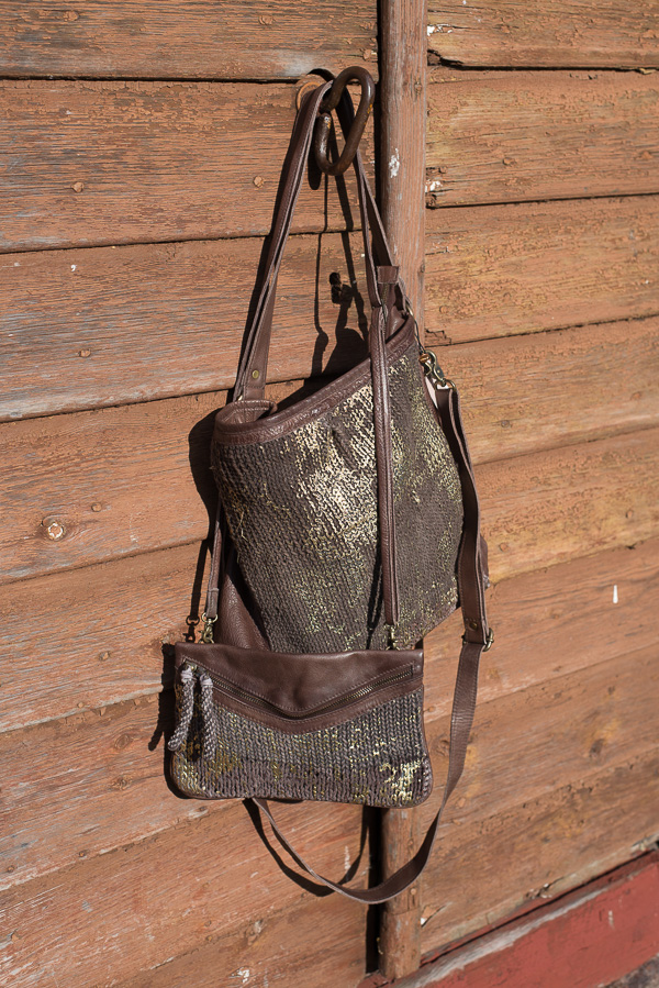 Unmade - Knit Leather Crossbody  Brown - 4