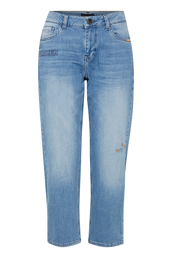 Pulz - Sandra Regular Straight Ankle Length Light Blue Denim