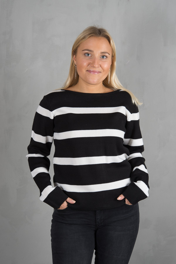 Pulz - Lori Knitted Blouse Black / White
